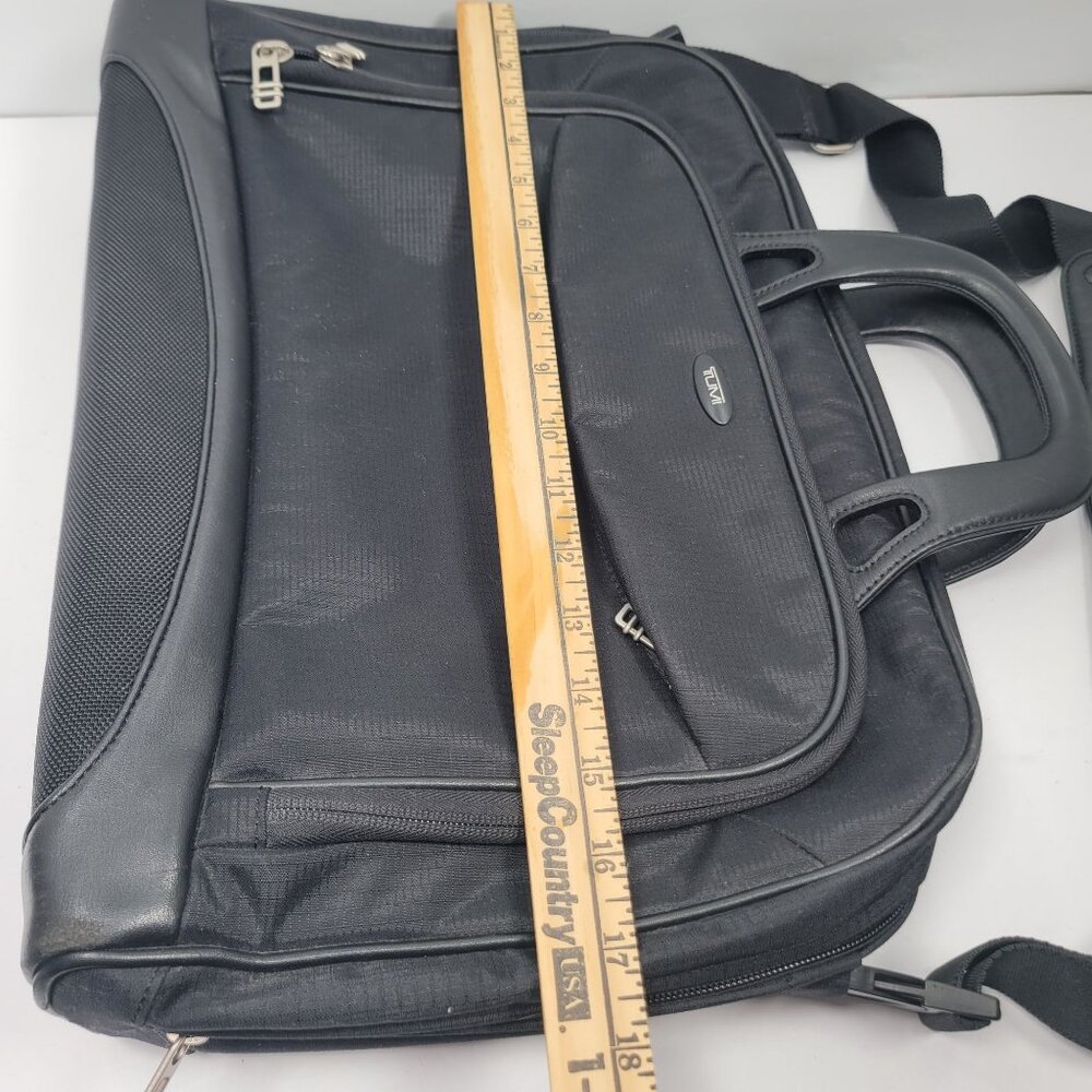TUMI 2571D Men's Black Laptop Briefcase Shoulder Bag w/ Serial Number Tag - Picture 12 of 12